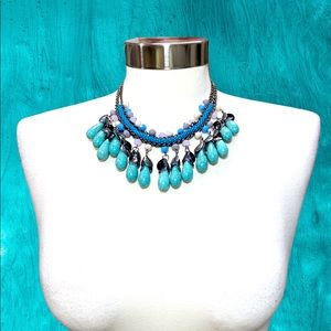 Turquoise & Pewter Statement Necklace
